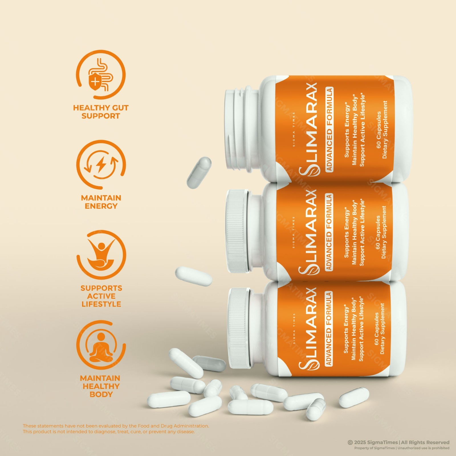 Slimarax Capsules – Energy & Weight Management Support Supplement – 5 Pack