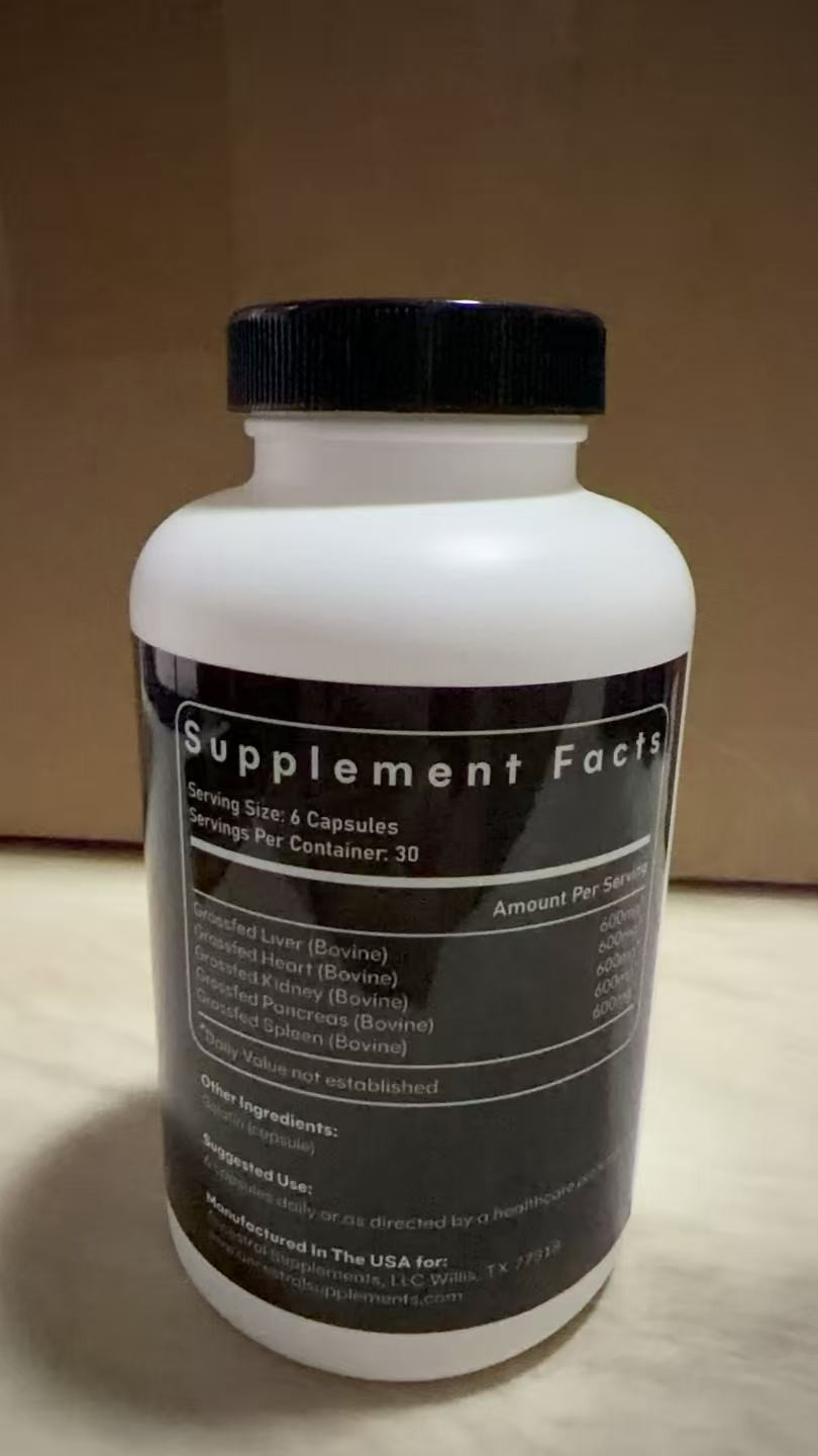 Ancestral Supplements Grass Fed Beef Organ Supplement Supports EXP:09/2028