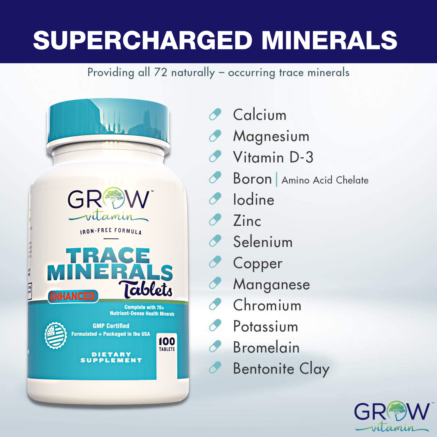 Trace Minerals Concentrace Trace Mineral Complex Tablets – 100 Tablets