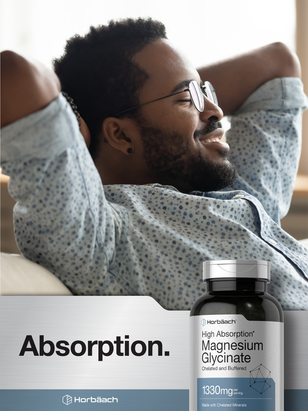 Magnesium Glycinate | 1330mg | 250 Capsules | Buffered & Chelated | by Horbaach
