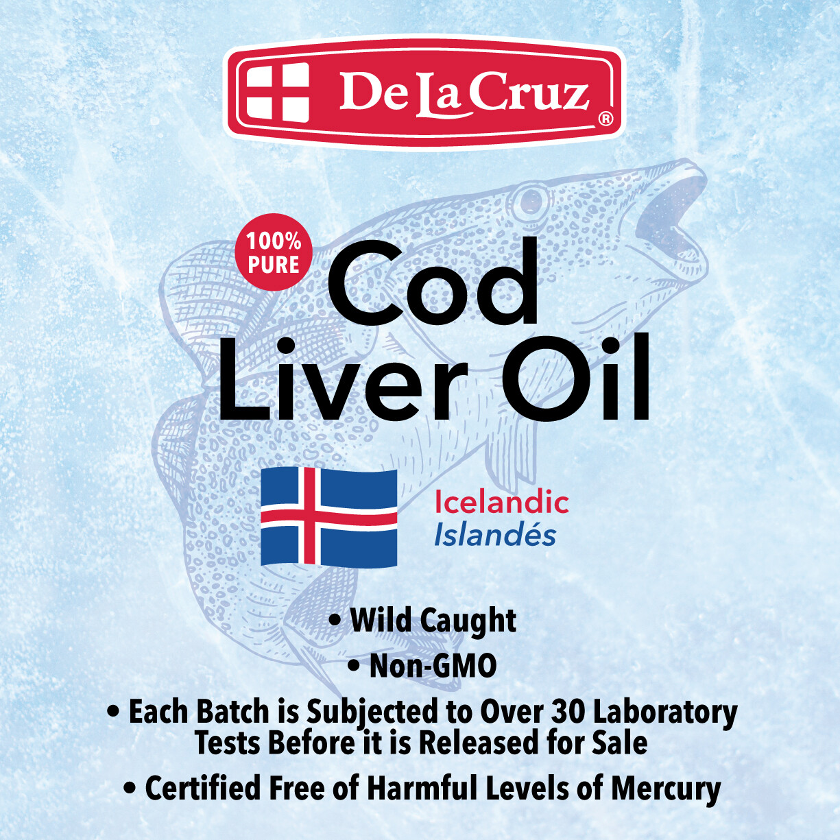 De La Cruz® Pure Icelandic Cod Liver Oil 4 FL OZ (3 BOTTLES) Exp. 05/ 2025