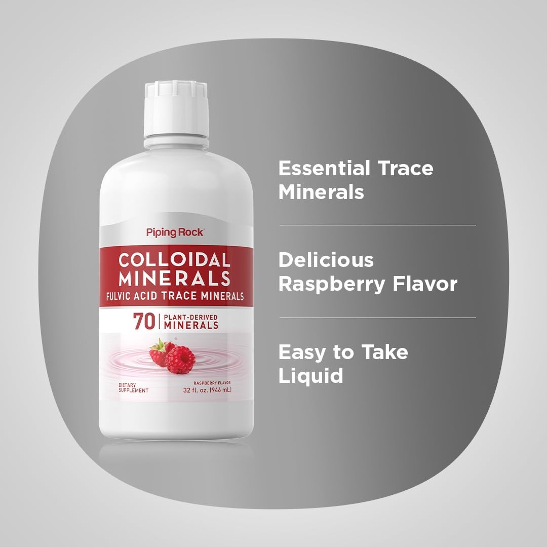 Piping Rock Colloidal Minerals Liquid 32 Fl Oz Fulvic Acid 70 Plant Derived
