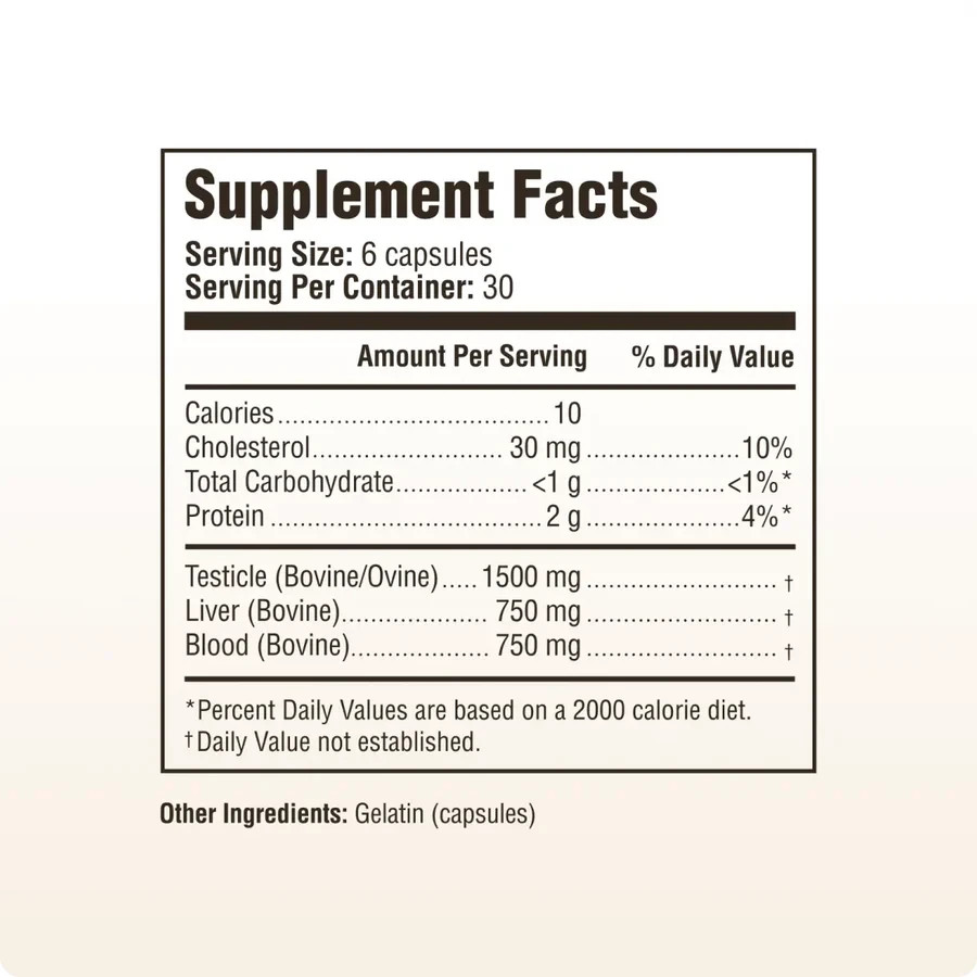 Heart And Soil Whole Package Male Performance Supplement 180 Capsules Grass Fed