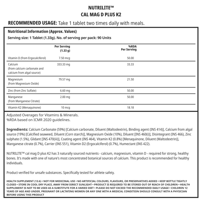 NUTRILITE® Cal Mag D Plus K2 Calcium Magnesium Vitamin D Bone Health| 60 tablets