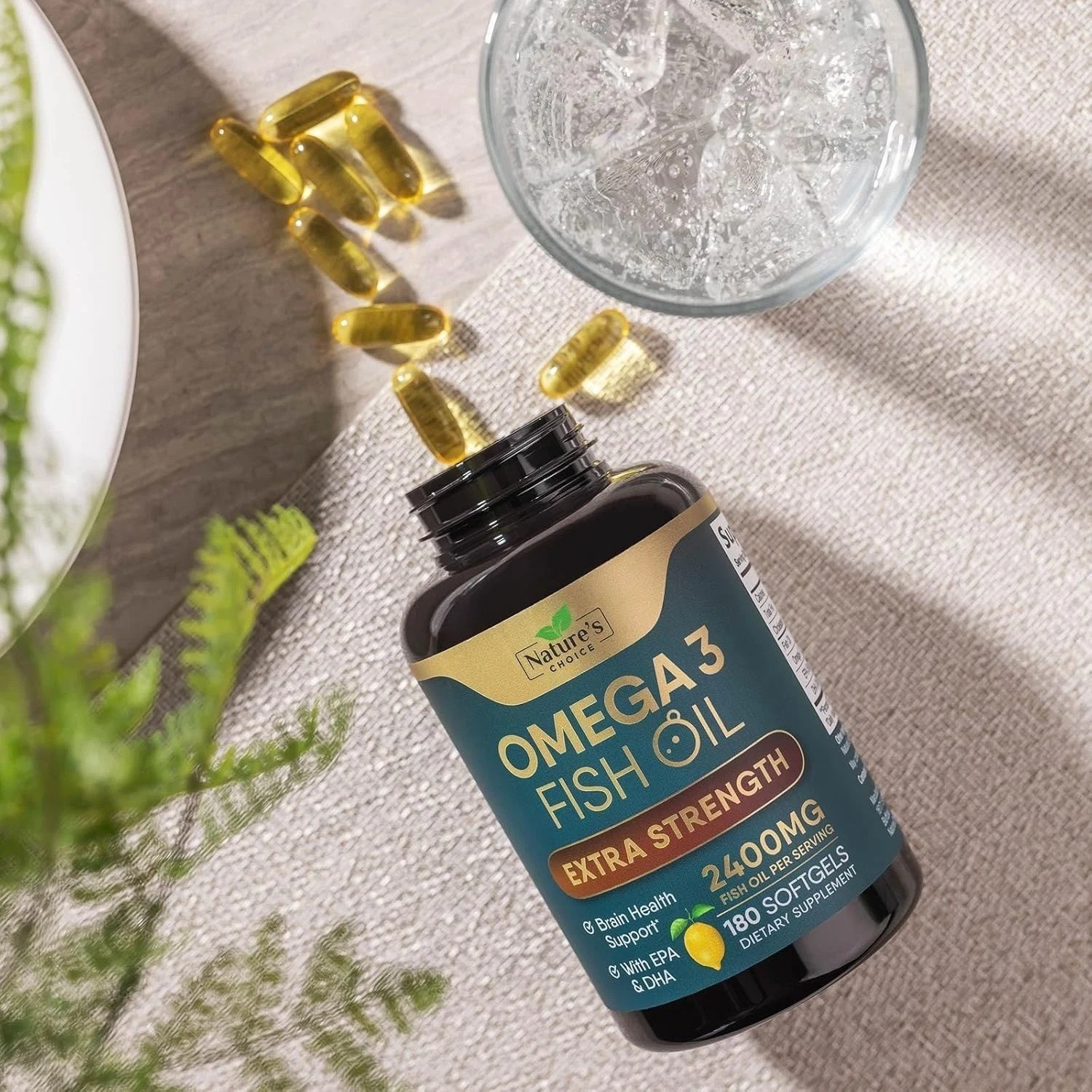 Triple Strength Omega 3 Fish Oil Supplement 2400 mg – EPA & DHA Fish Oil Omega 3