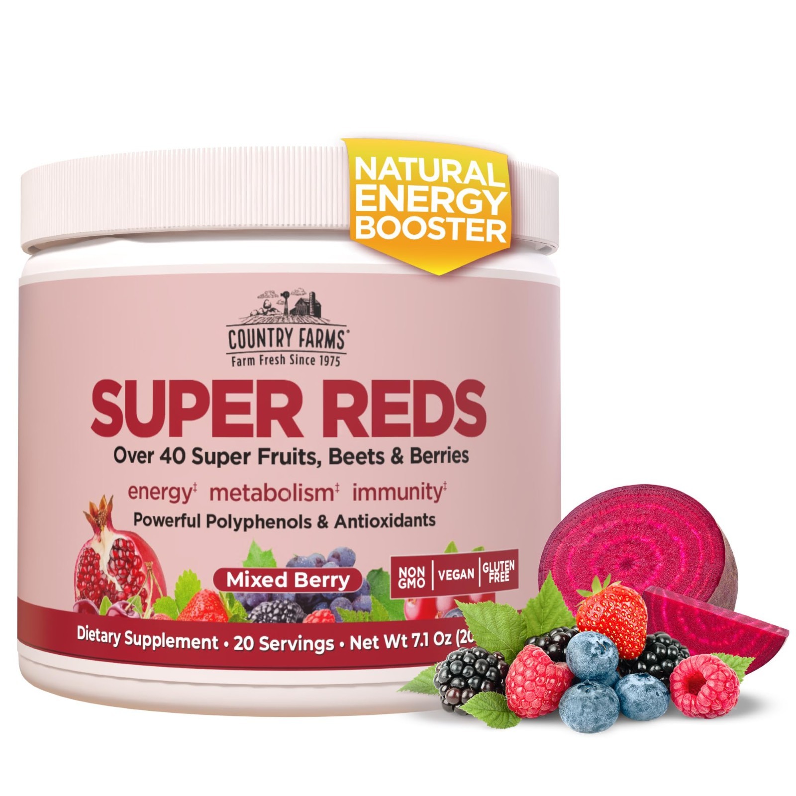 Energizing Polyphenol Superfood – 48 Super Fruits & Berries, Antioxidants, 20 Se