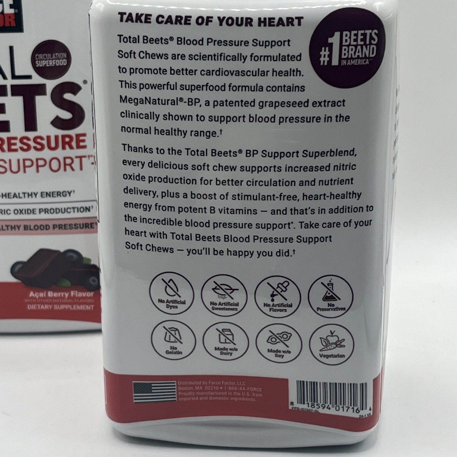 2 PACK Force Factor Total Beets Healthy Energy + Antioxidants 60 Soft Chews NEW