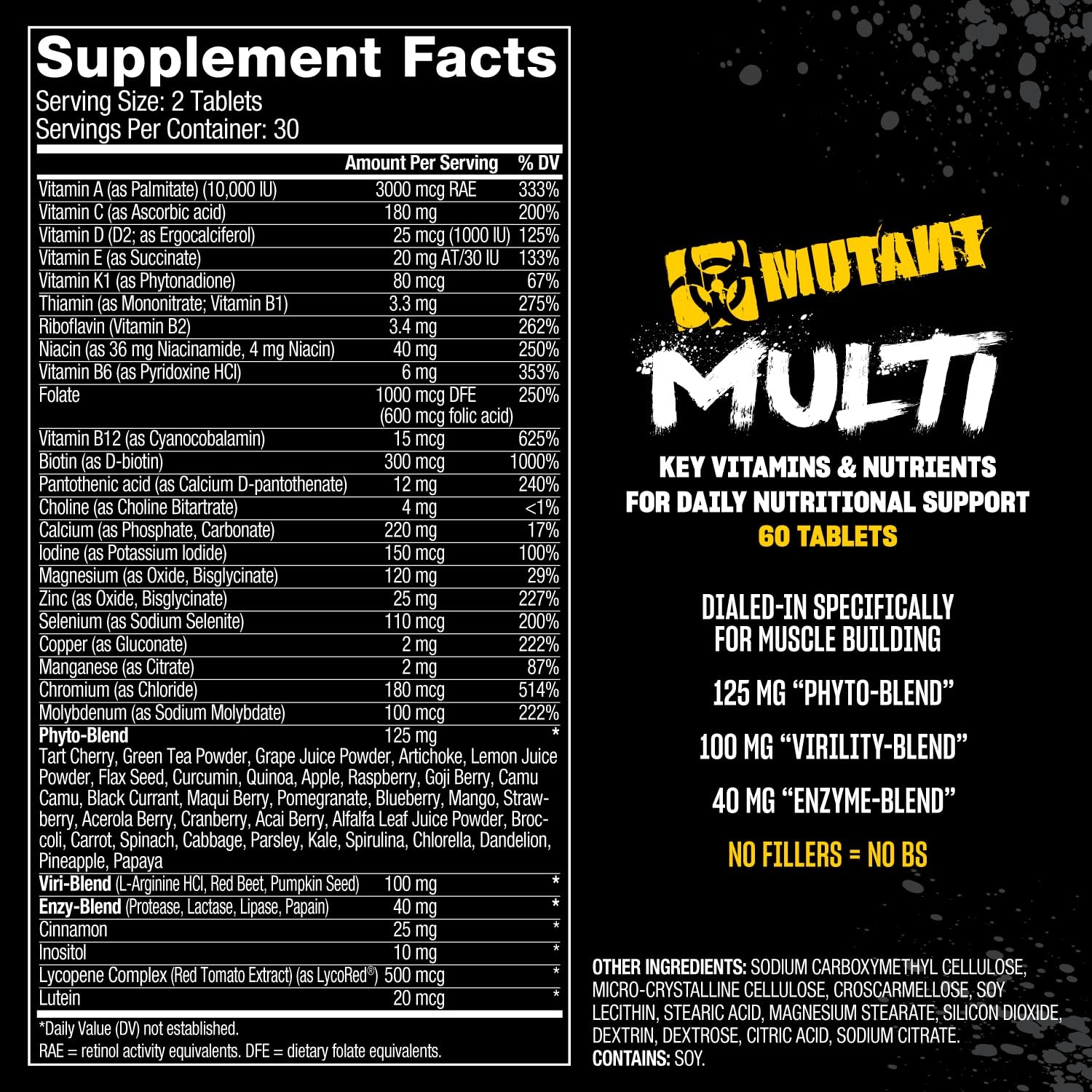 Mutant Multi Nutritional Supplement for Strength Athletes Easy to Swallow Tab…