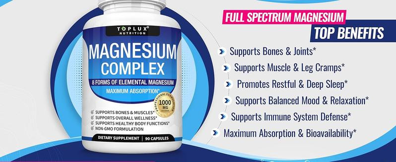 Magnesium complex 1000mg 7 types | Sleep musculoskeletal support 90