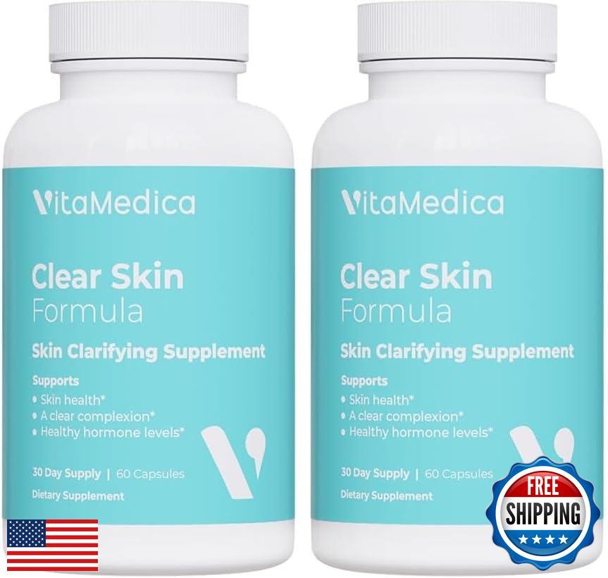 VitaMedica Clear Skin Vitamin Formula | Noncystic Acne Supplement for Skin Cl