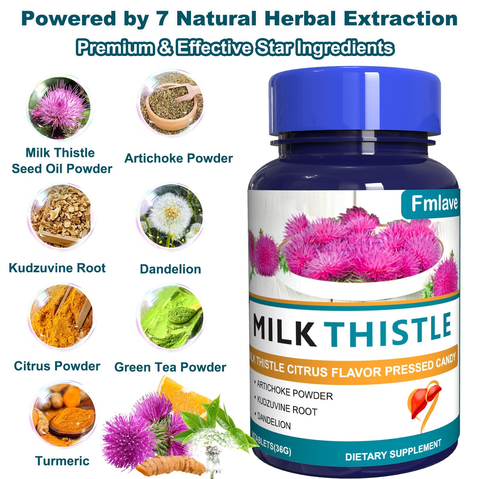 Liver Cleanse Detox Milk Thistle Extracts Silymarin, Artichoke, Dandelion 2 pack