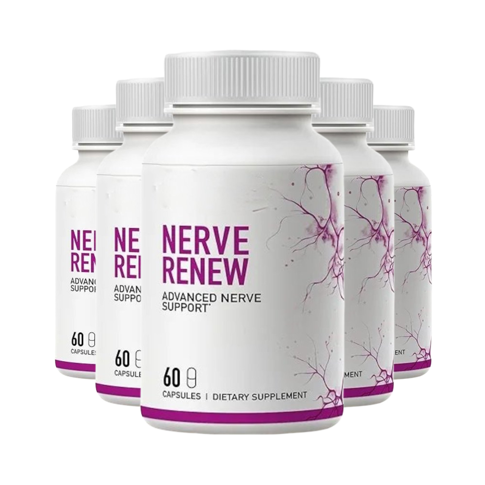5-Pack Nerve Renew Capsules – Advanced Nerve Support Daily Capsules- 300 Caps