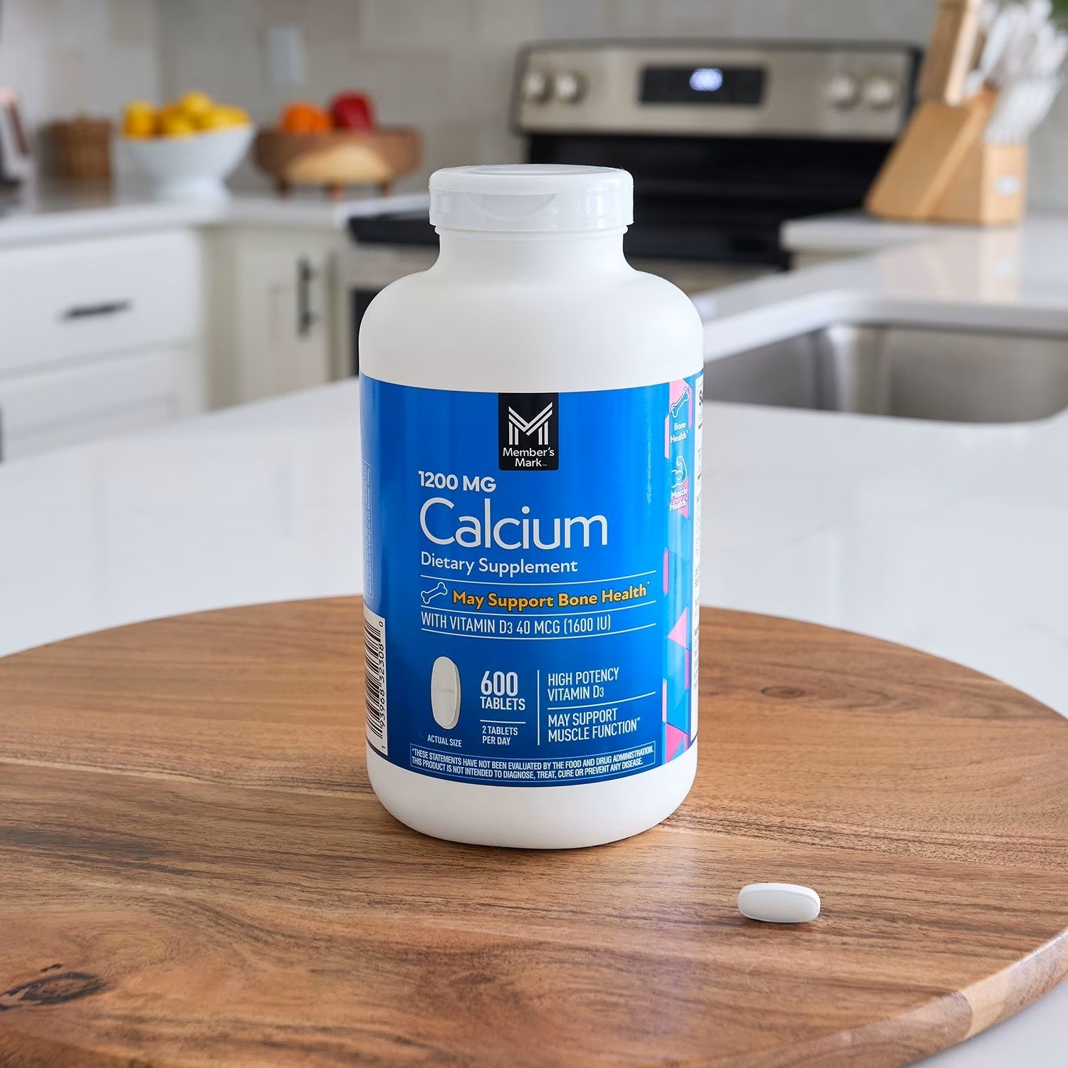 Member’s Mark Calcium 1200mg Vitamin D3 600 Tablets Dietary Supplement