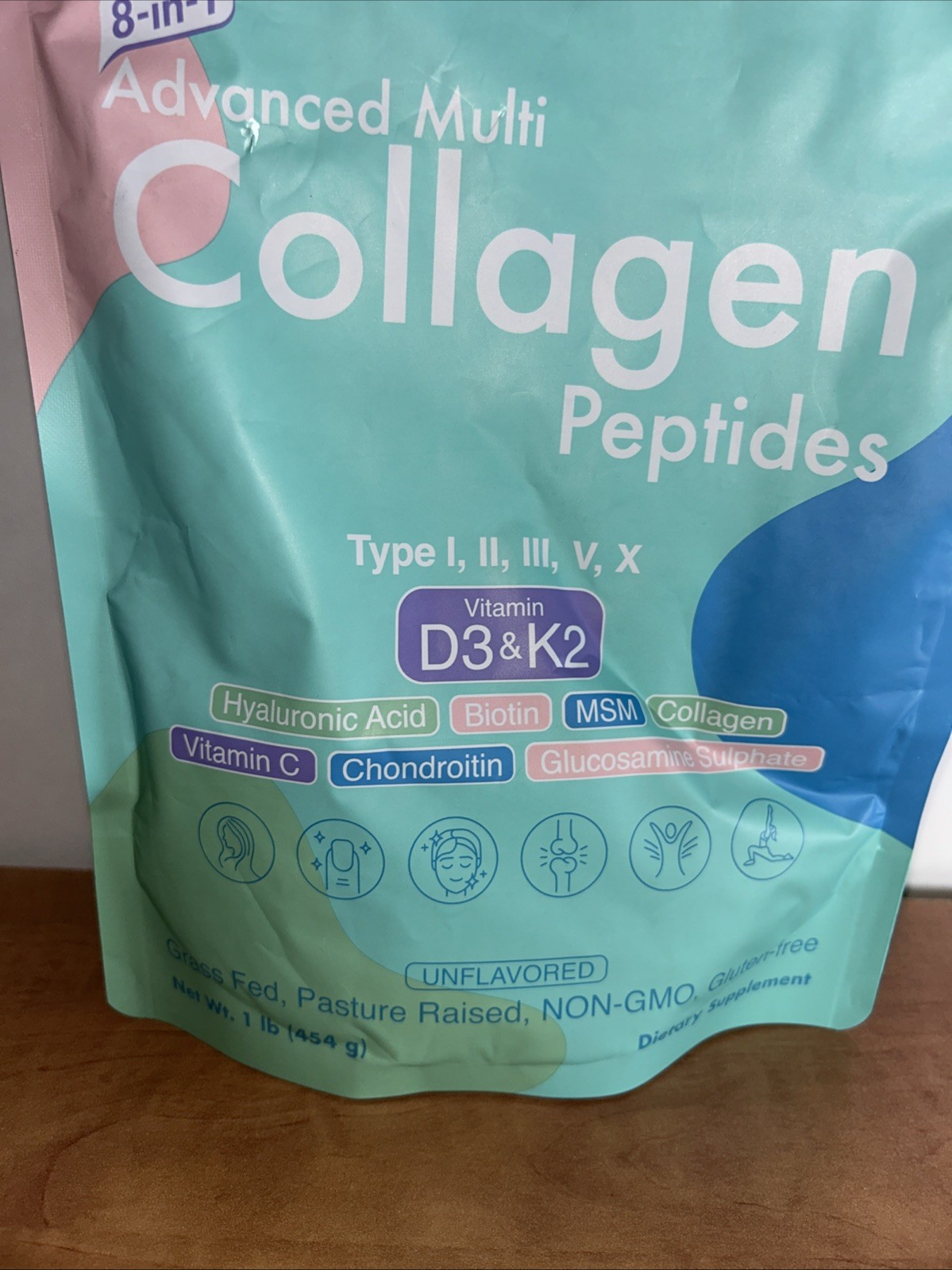 GUI Advanced Multi Collagen Peptides 8 in 1 Supplement Hyaluronic Acid Biotin