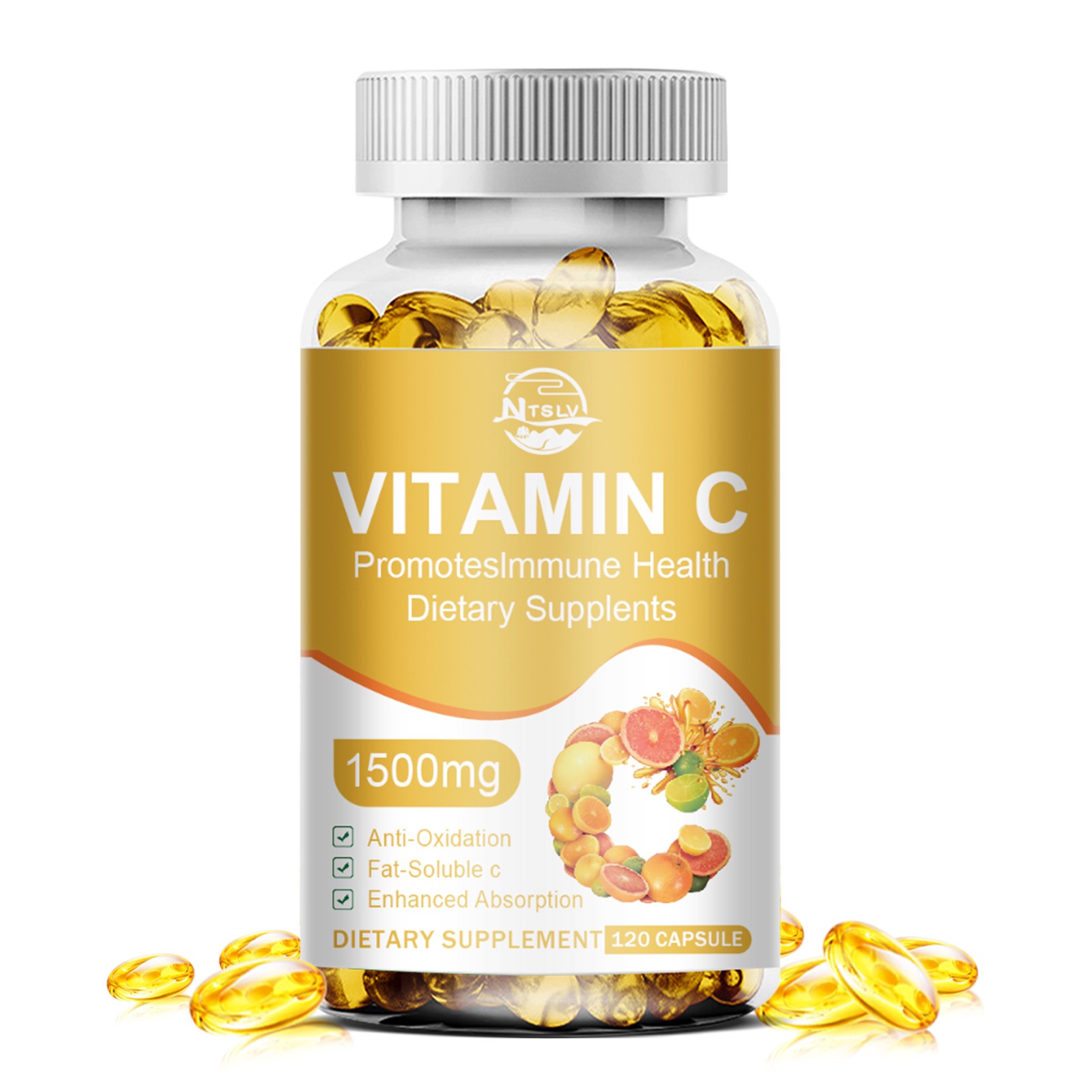 120 Vitamin C Anti-Aging Whitening & Sunscreen Anti-oxidation Heal Wounds Pills