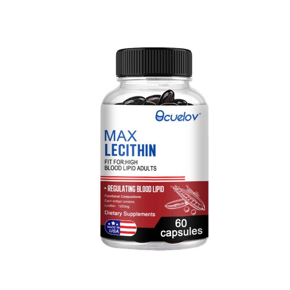 Max Lecithin -1200 Mg – Non-GMO- 30/60/120 Capsules-Regulate blood lipids