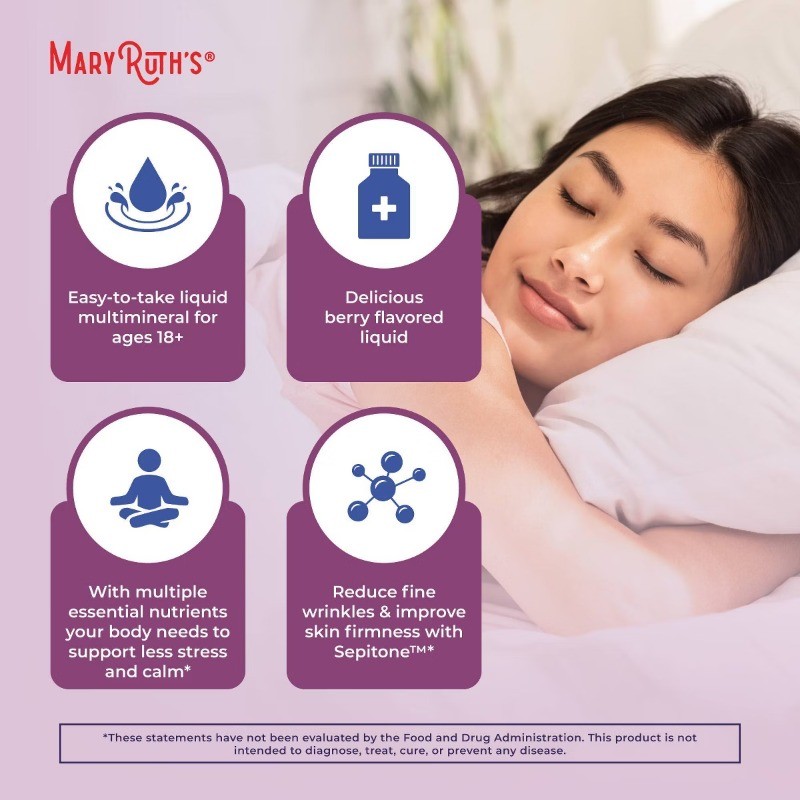 MaryRuth’s Liquid Nighttime Multimineral + Skin Renew – Berry Dream -15.22 fl oz