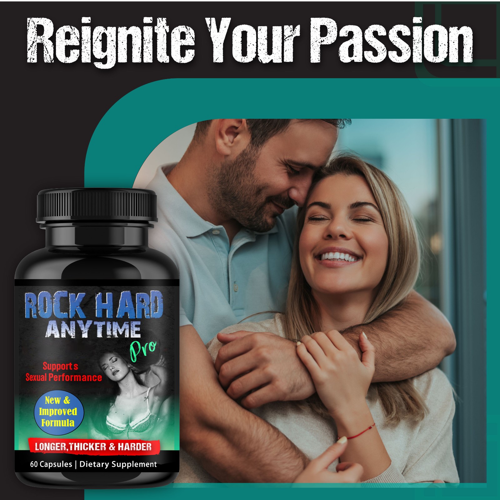 Testosterone Booster, Increase Stamina & Strength, Drive Energy For Male -60 C