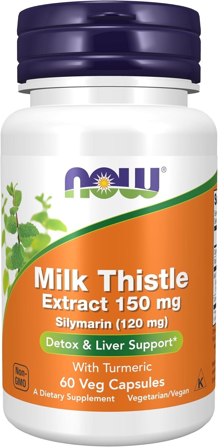 NOW Foods Silymarin Milk Thistle Extract, 150 mg, 60 Veg Capsules x4 pack