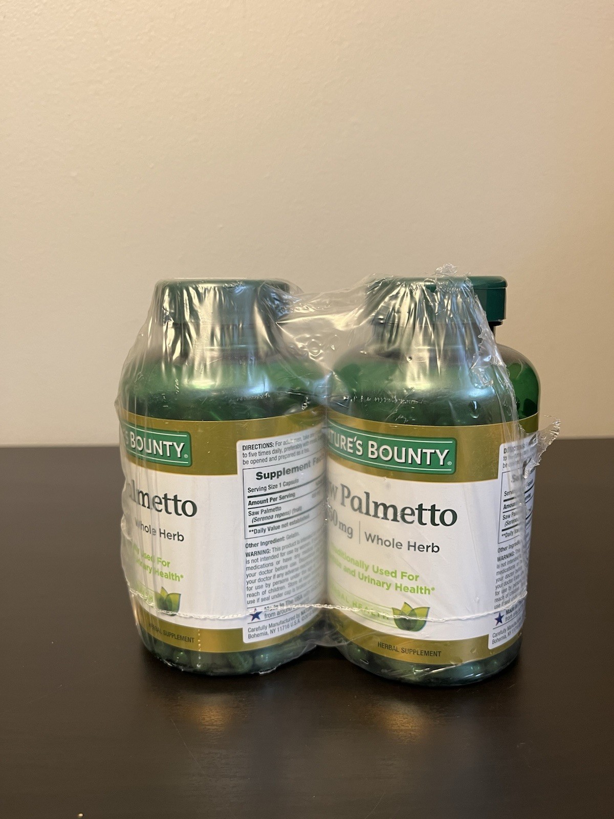 Nature’s Bounty Saw Palmetto 450mg 250 Capsules (2 Pack) Exp 03/2027+