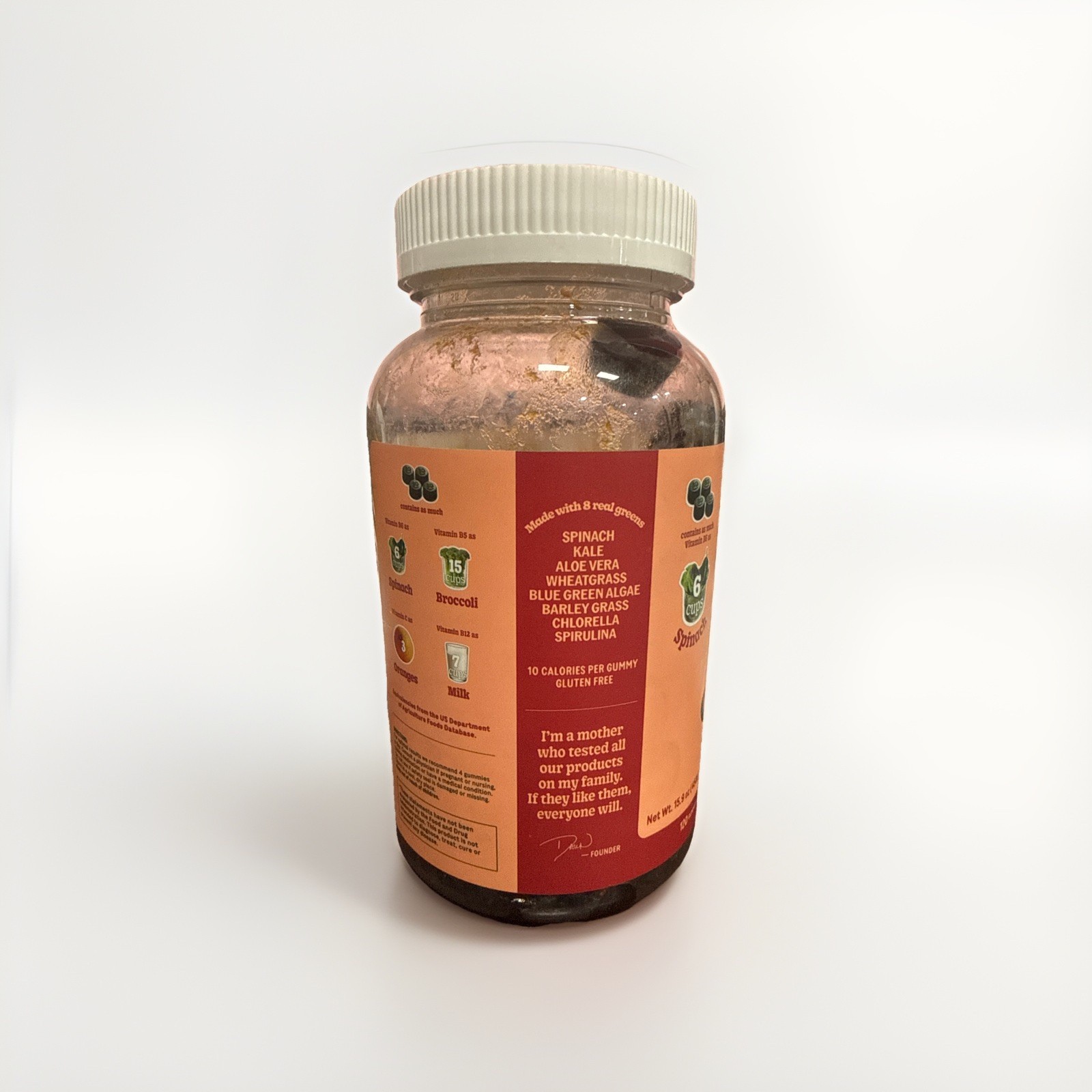 8Greens Gummies Made From Real Greens 30 Day Supply BBD 10/2027 Peach