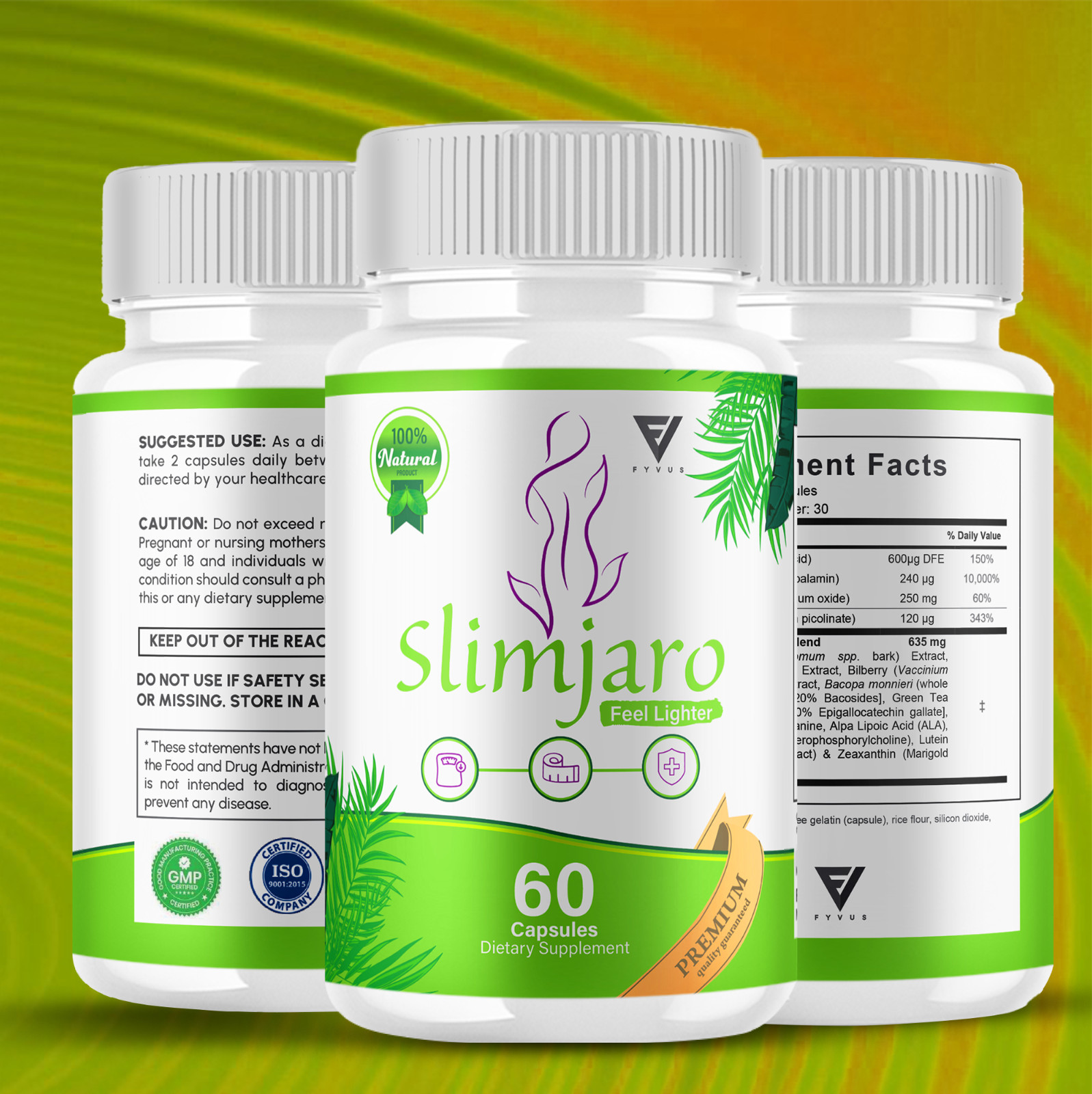 (3 Pack) SlimJaro Health Capsules, SlimJaro Advanced Wellness (180 Capsules)