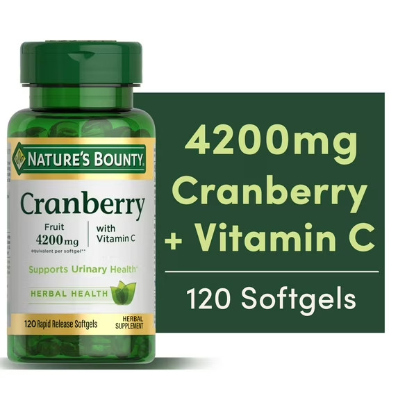 Nature’s Bounty Cranberry with Vitamin C4200 mg Equivalent, 120 Softgels & count