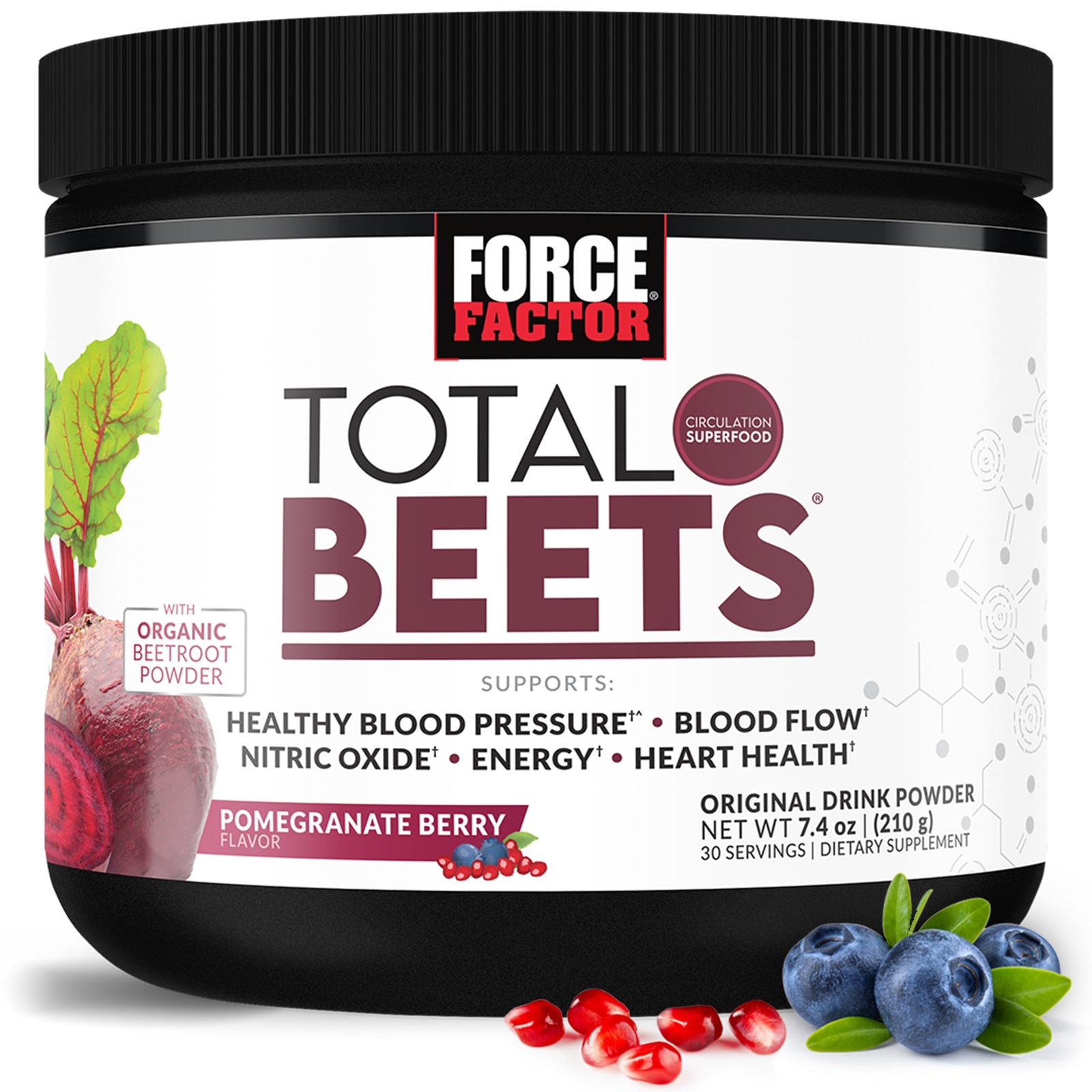 Force Factor Total Beets Circulation Superfood Beet Root Powder Nitric Oxide