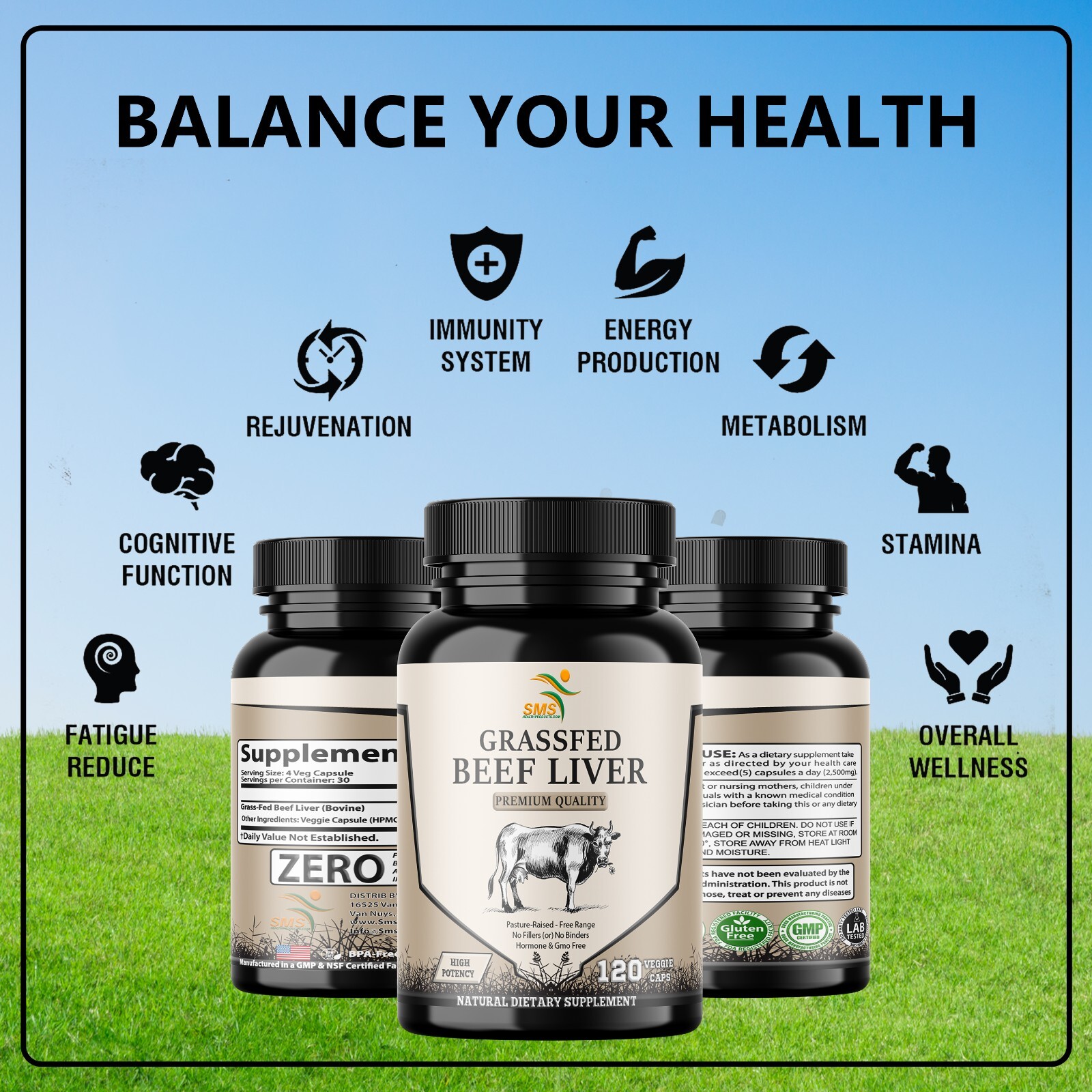Desiccated Beef Liver Caps, Certified 100% Grass Fed Undefatted 120 Capsules USA