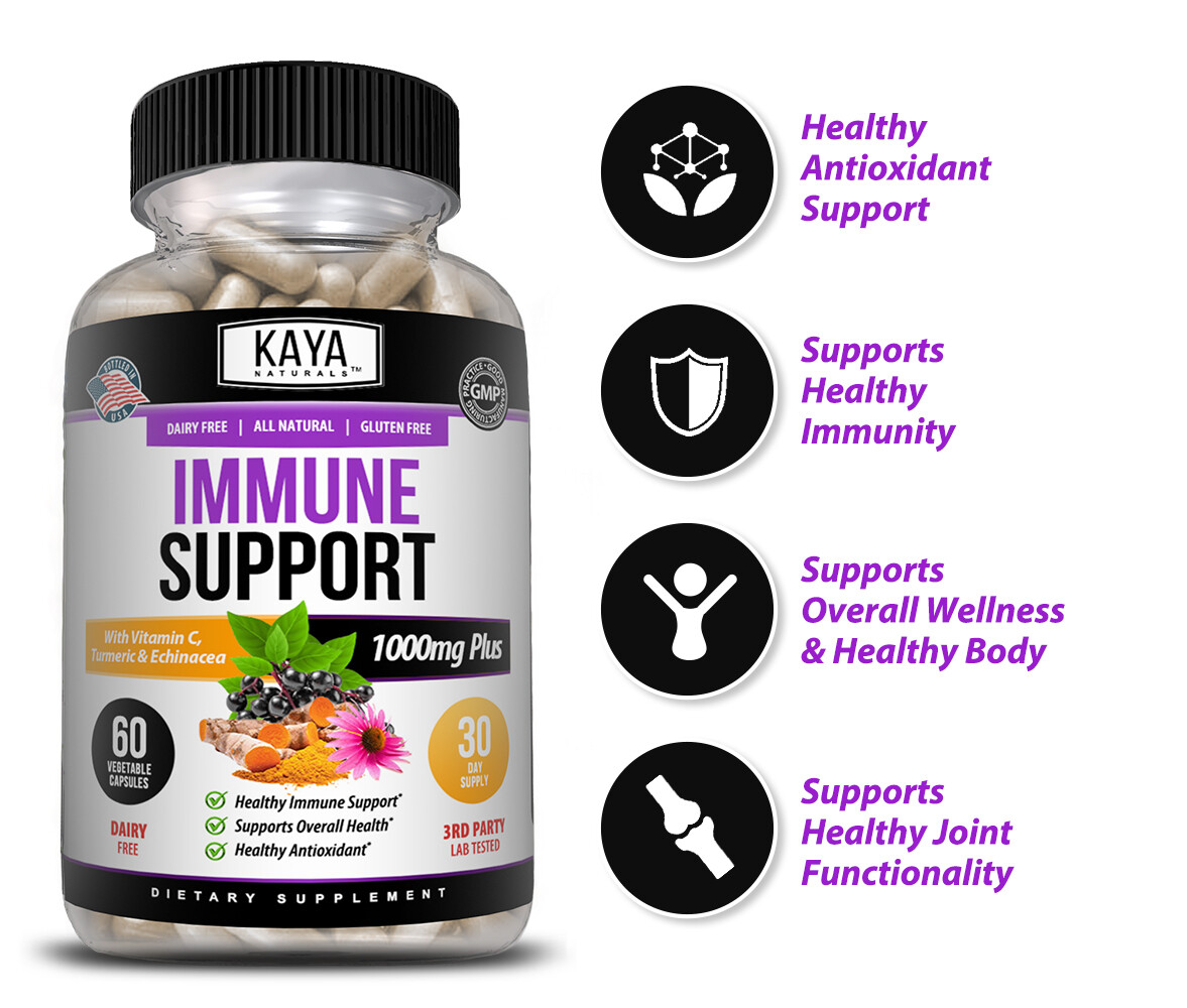 (2 Pack) Immune System Booster, Elderberry, Zinc, Probiotics, Echinacea, Garlic
