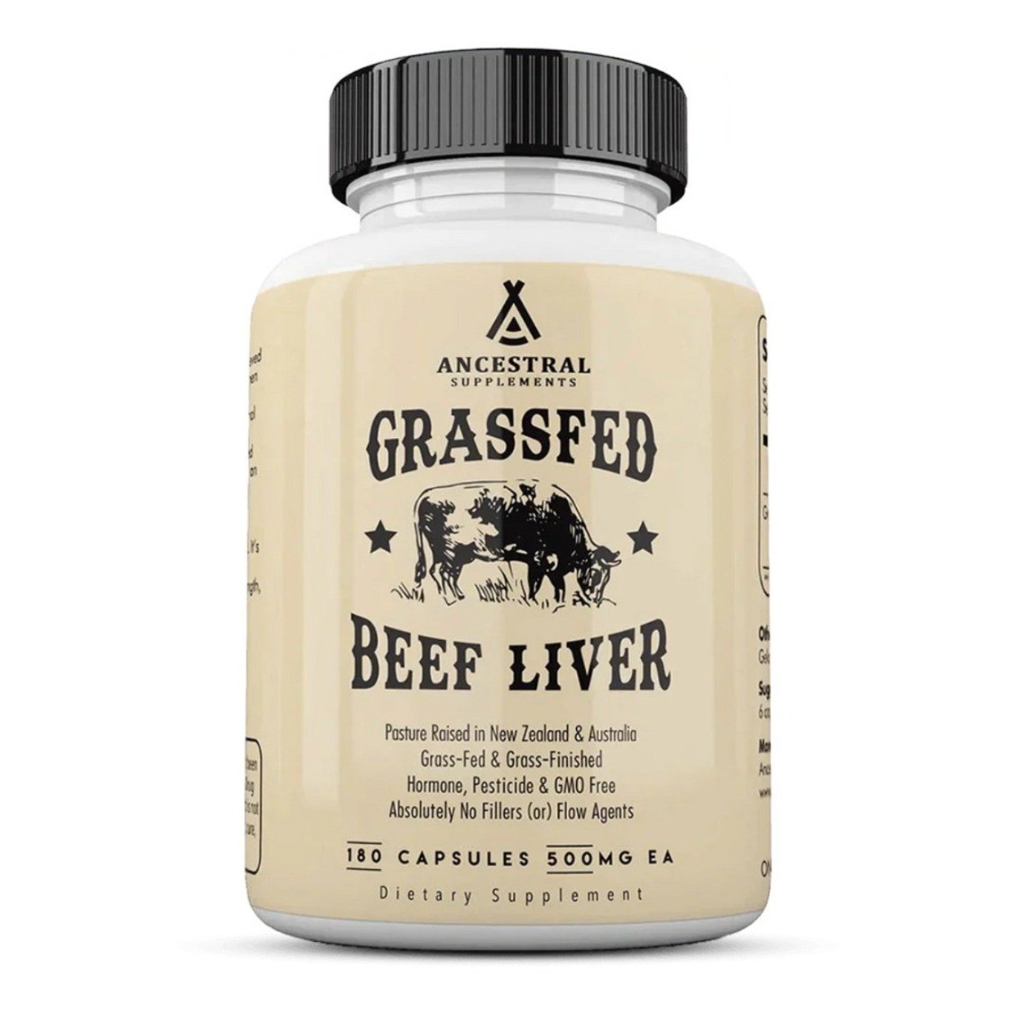 Ancestral Supplements new Grass Fed Beef Liver 3000mg 180Caps New Zeland NonGMO