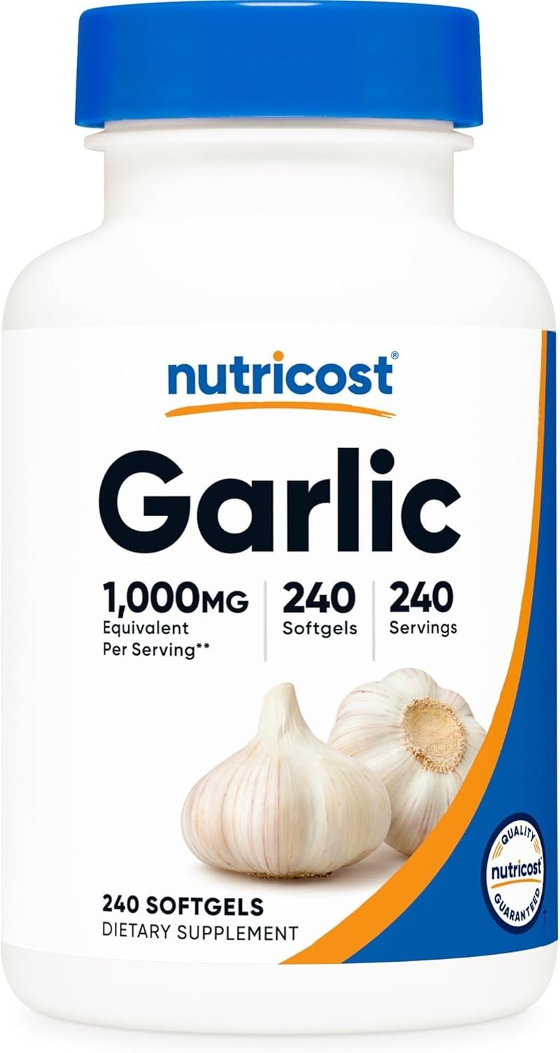 240 Count Garlic 1000mg Softgels – Easy to Swallow, Odor-Free Wellness Boost