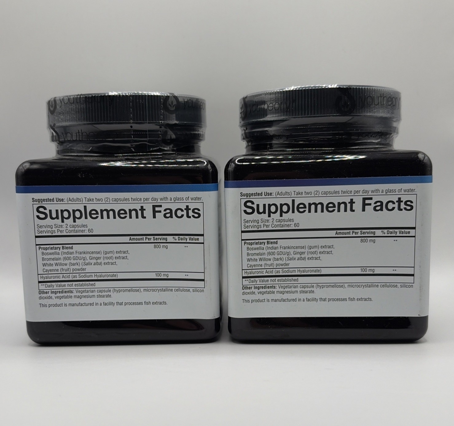 Lot of 2-Youtheory Hyaluronic Acid Advanced Formula Joint Skin Support 120 Tabs