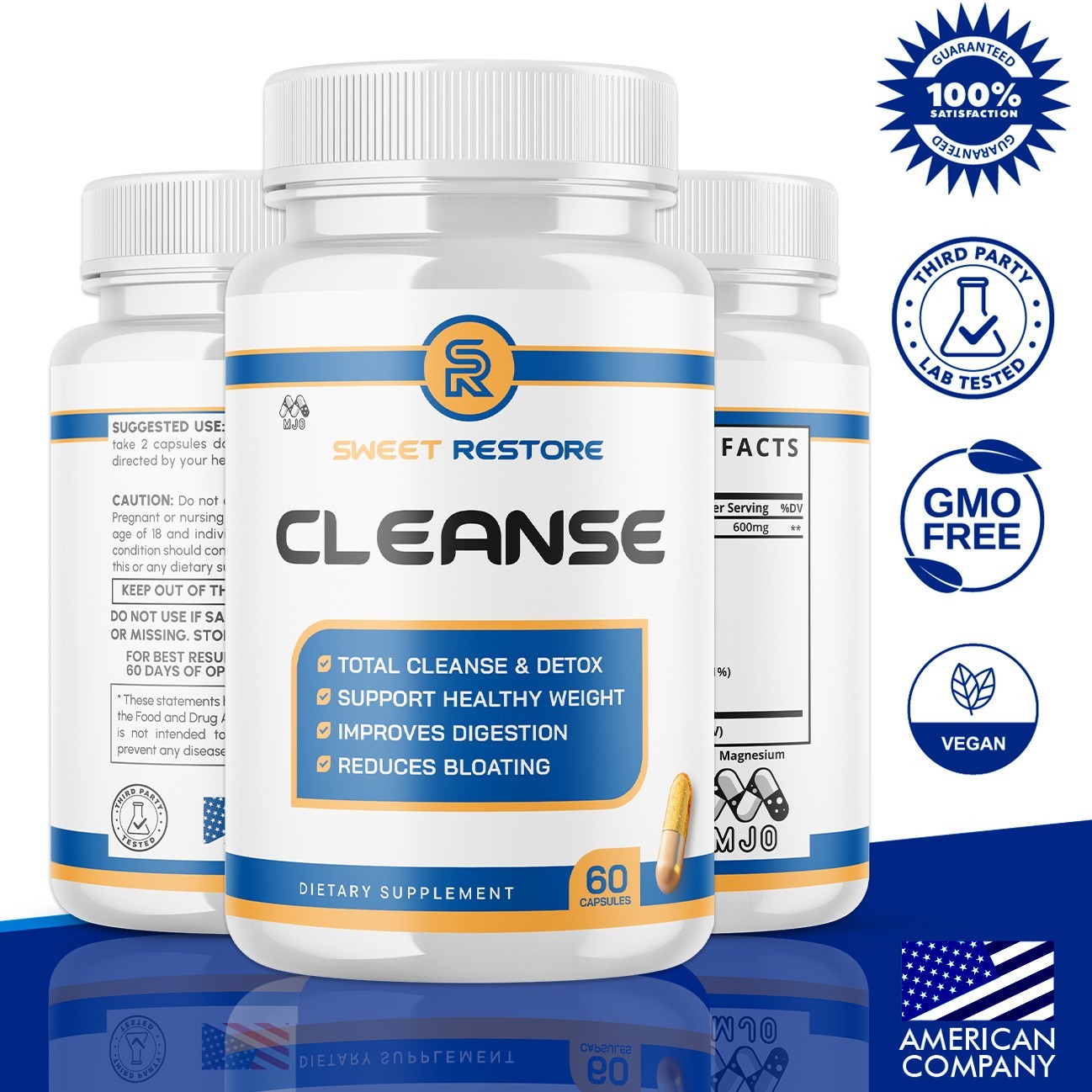 (1 Pack) Sweet Restore Cleanse Advanced Support Vitamin Supplement 60 Capsules