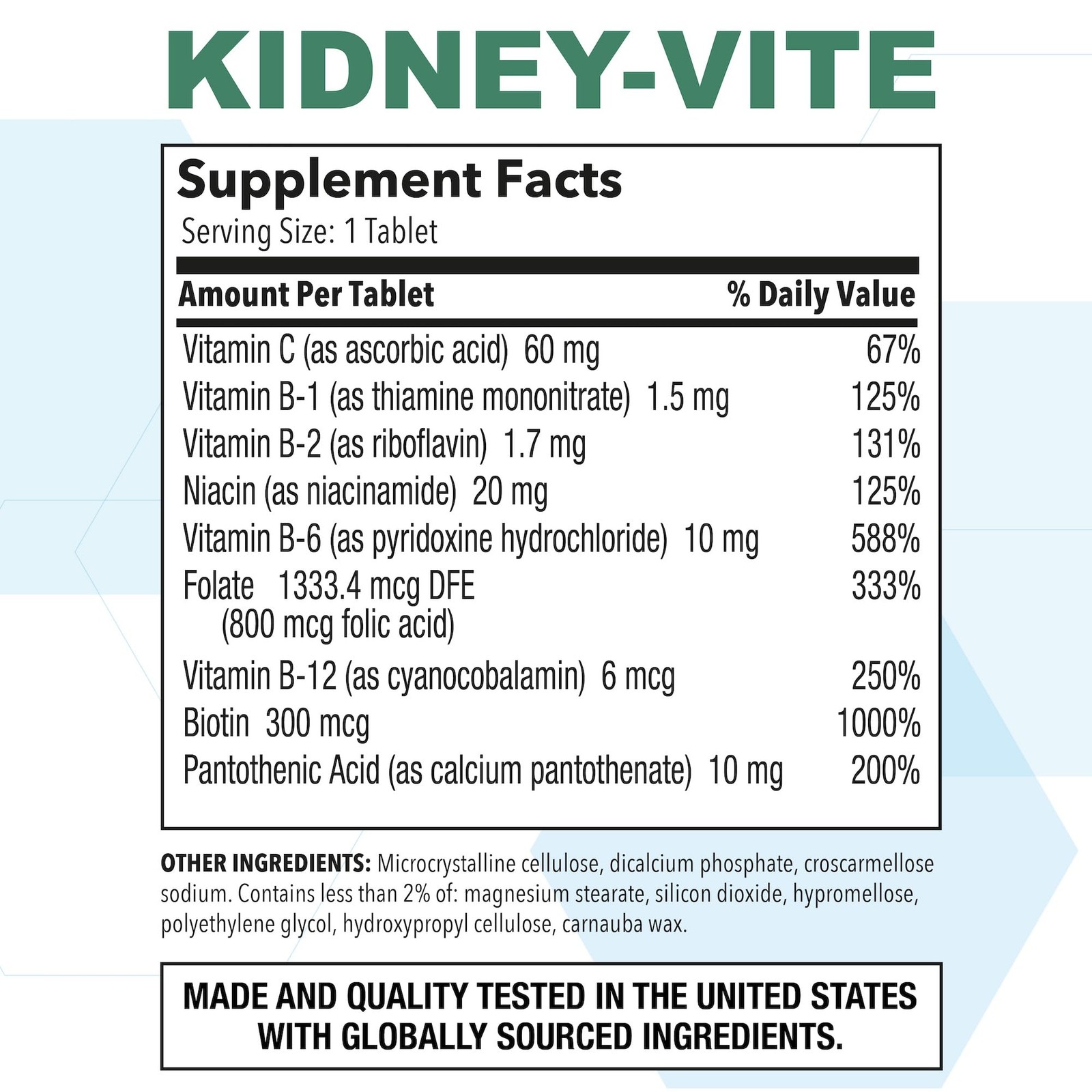 Puregen Labs Kidney-Vite | Premier Kidney, Renal 100 Count (Pack of 1)