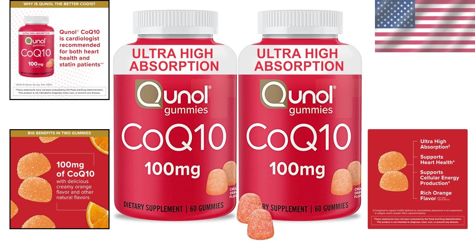 CoQ10 Gummies 100mg – Tasty Orange Flavor for Heart Health (120 Count)