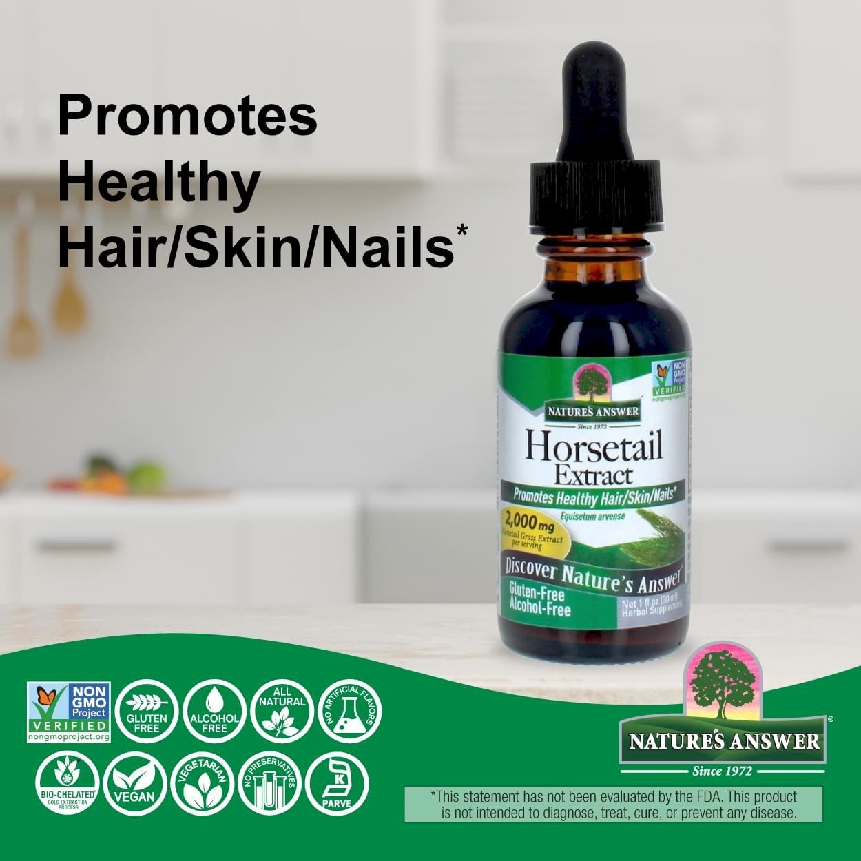 Super Concentrated Horsetail Herb | Gluten-Free & Alcohol-Free | 30 Servings