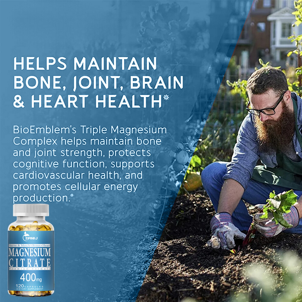 Magnesium Citrate Extra Strength 400mg 600mg- Chelated for Max Absorption 30day
