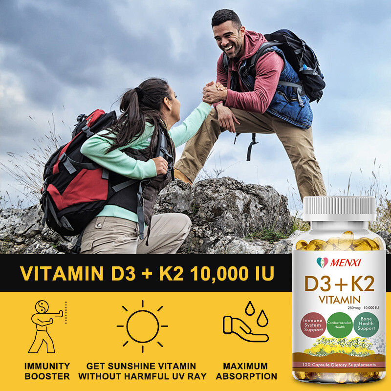 Vitamin K2 (MK7) w/ D3 Bone & Heart Health Non GMO & Gluten Free Easy to Swallow