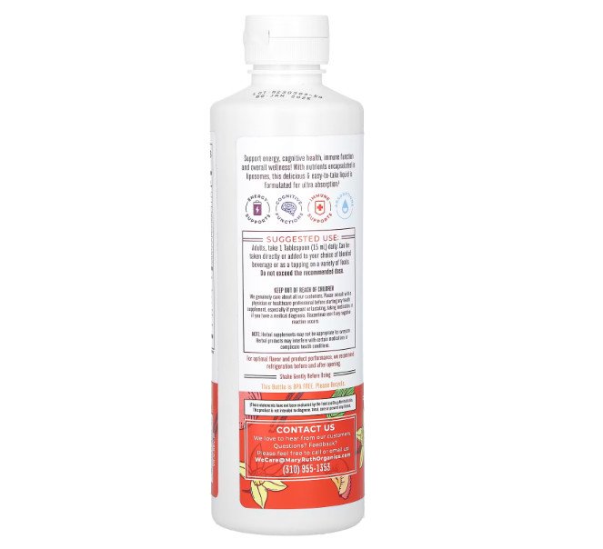 Organic Men’s Multivitamin Liposomal, Vanilla Peach, 15.22 fl oz (450 ml)