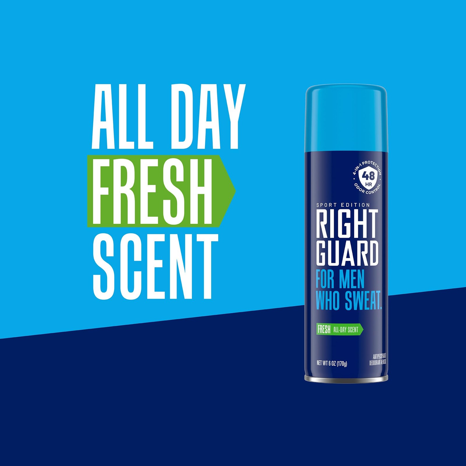 Right Guard Sport Fresh Scent Antiperspirant & 6 Ounce (Pack Of 1), Blue