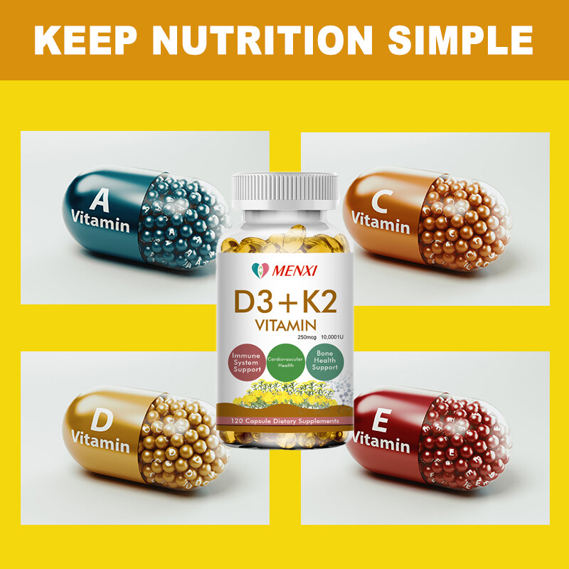 Vitamin K2 (MK7) w/ D3 Bone & Heart Health Non GMO & Gluten Free Easy to Swallow