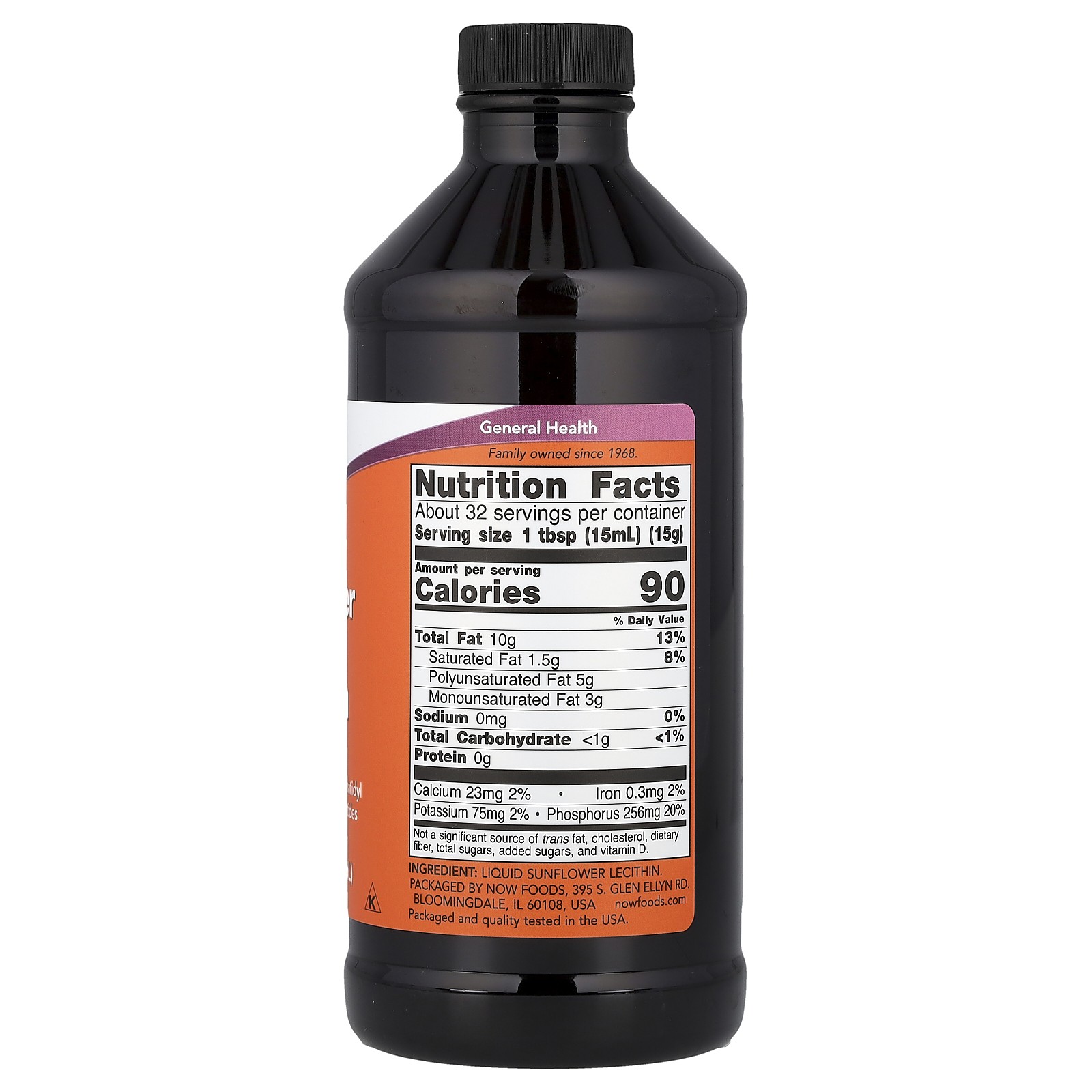 Now Foods Sunflower Liquid Lecithin 16 fl oz 473 ml GMP Quality Assured,