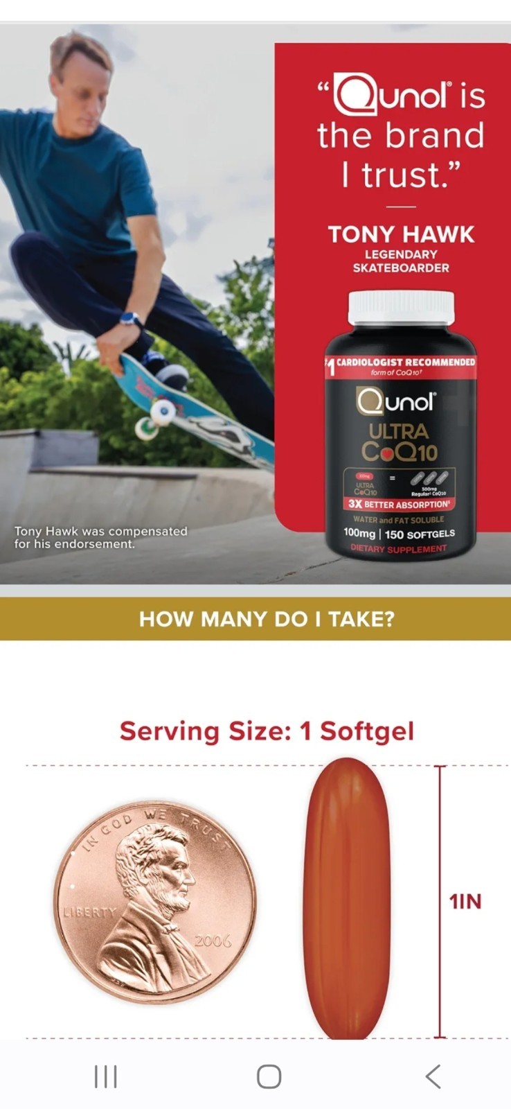 Qunol Ultra CoQ10 Softgels, 100mg, 90 Count Heart Health Supplement