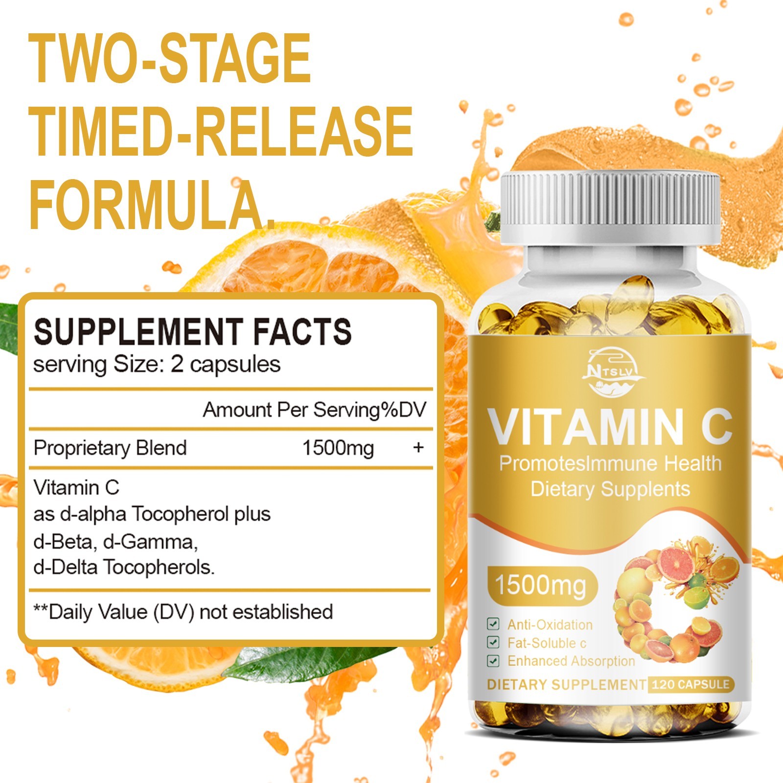120 Vitamin C, Anti-Aging Whitening Antioxidant, Sunscreen Support Wound Healing