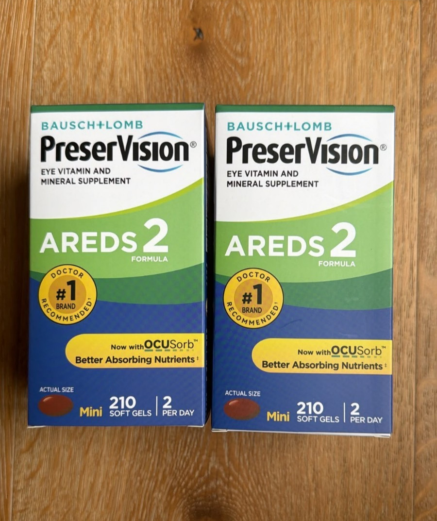 Pack of 2 Preservision l 210 Count Eye Vitamin AREDS 2 Mini Soft gels EXP 04/28
