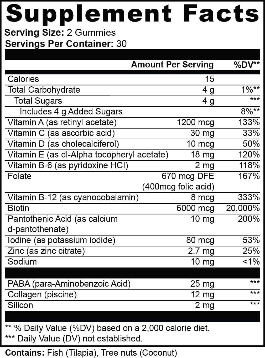 TRCELAB hair skin and nails gummies 60 count 6000 mcg biotin – pack of 3