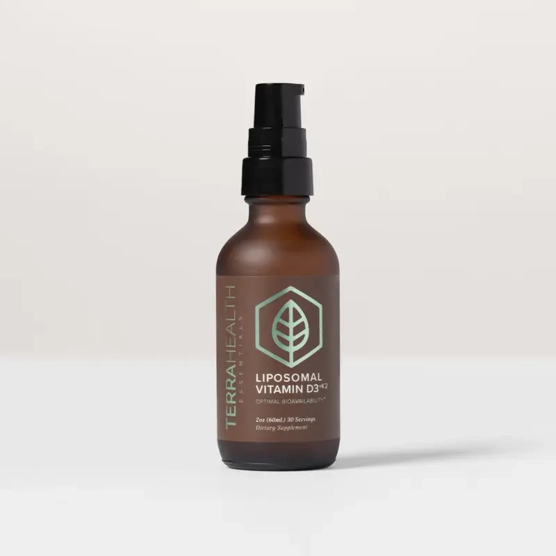 Terra Health Essentials Liposomal Vitamin D3+K2 2 fl oz – Green/Amber