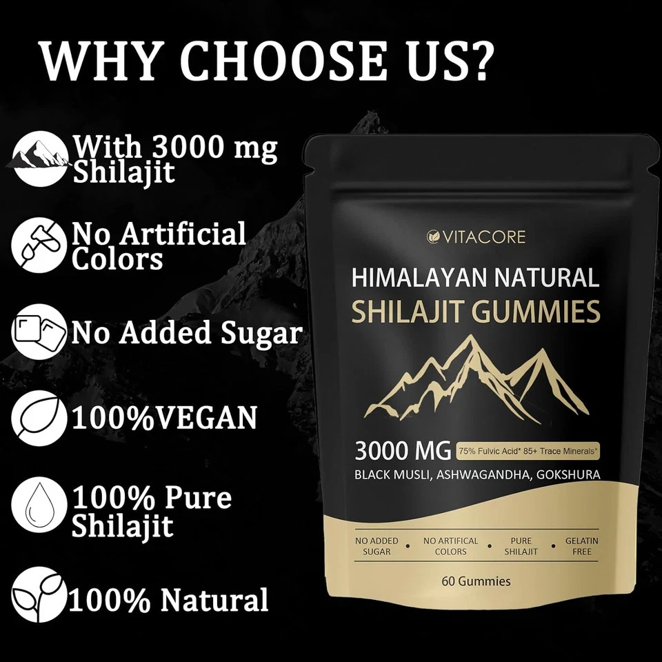 Vitacore Himalayan Shilajit Gummies for 60 Count (Pack of 1)