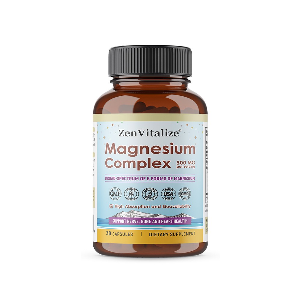 Magnesium Complex 1000mg, 5 Elemental Magnesium, Gluten Free 30/60/120 Capsules